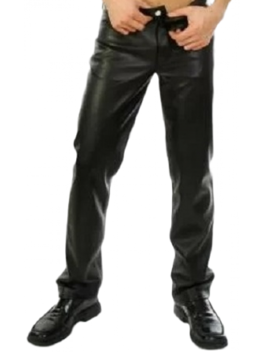 Men Classic Wear Real Lambskin Black Leather Trousers Pants