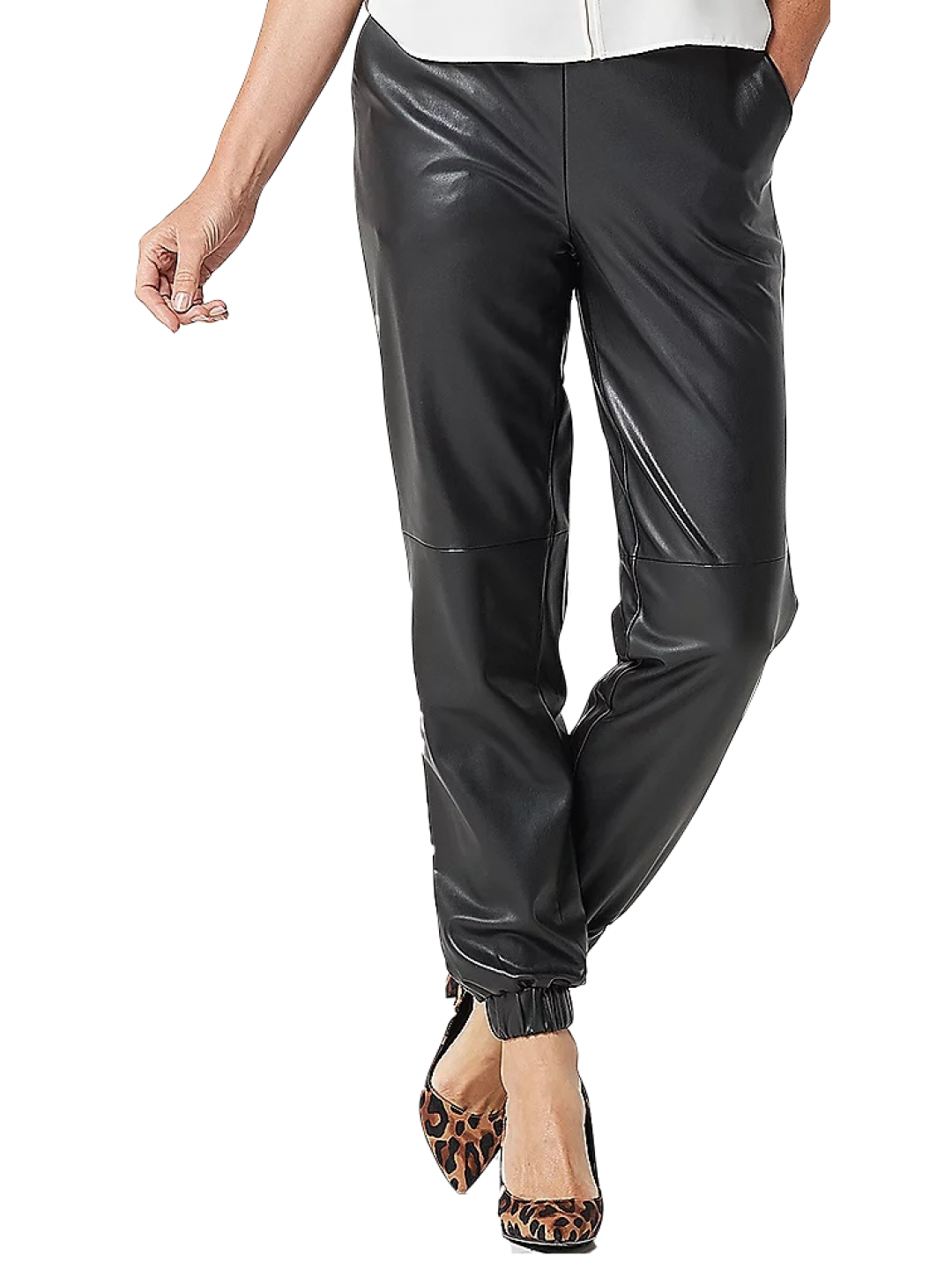 Ladies JOGGERS Black Lambskin Premium Real Leather Jogging Trouser Draw Pants 
