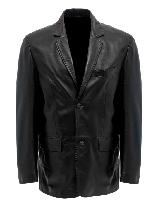 Black Leather Blazer Men