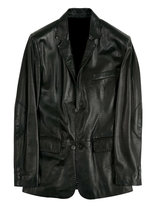 Black Leather Blazer Men