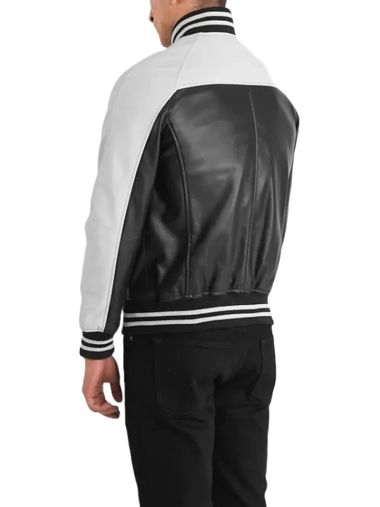 Black And White Leather Bomber Jacket Black And White Leather Bomber Jacket