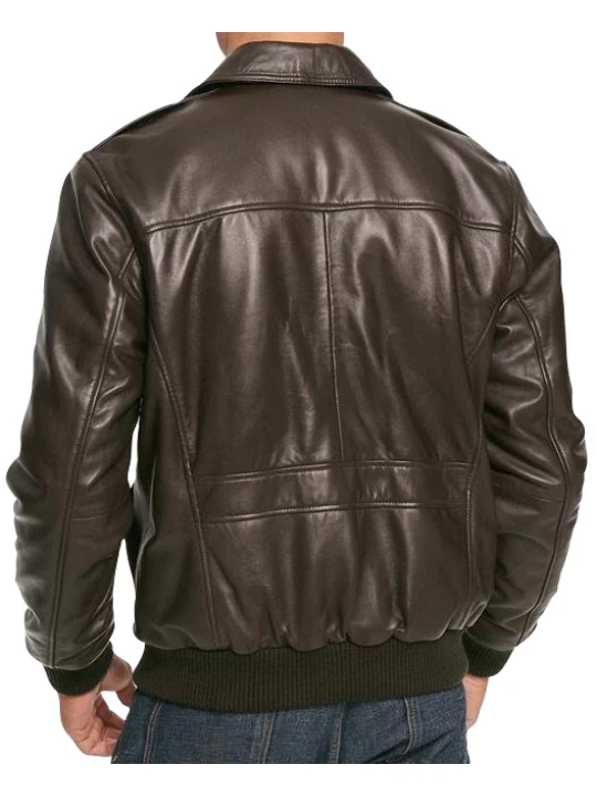 Smart Aviator Real Sheepskin Brown Leather Bomber Jacket For Men Smart Aviator Real Sheepskin Brown Leather Bomber Jacket For Men