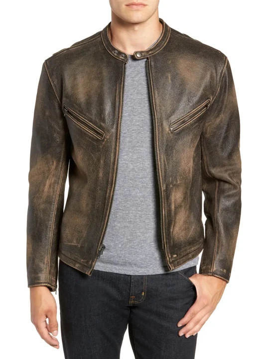 Distressed Brown Vintage Leather Jacket