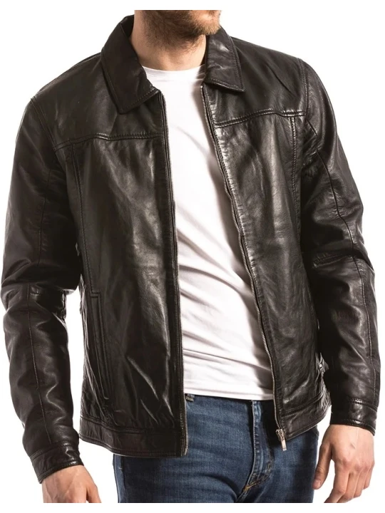 Men Black Leather Jacket