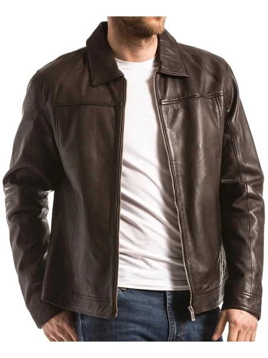 Men Brown Leather Jacket