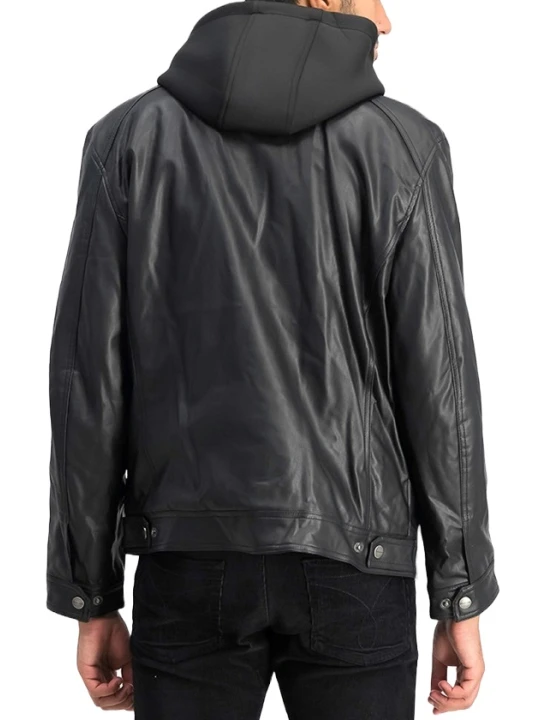Men Classy Wear hooded Real Lambskin Black Leather Jacket Men Classy Wear hooded Real Lambskin Black Leather Jacket