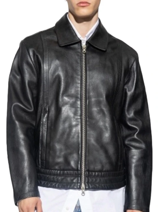 Men Custom Black Leather Jacket 