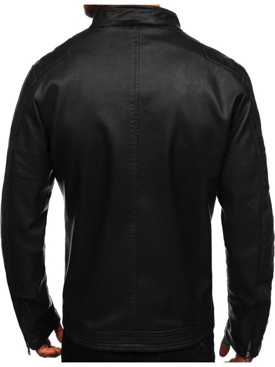 Men Elegant Wear Real Lambskin Black Leather Jacket