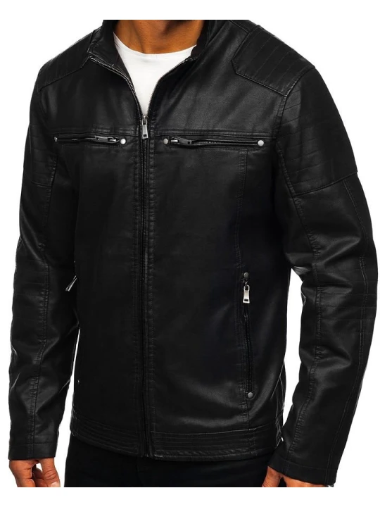 Men Elegant Wear Real Lambskin Black Leather Jacket
