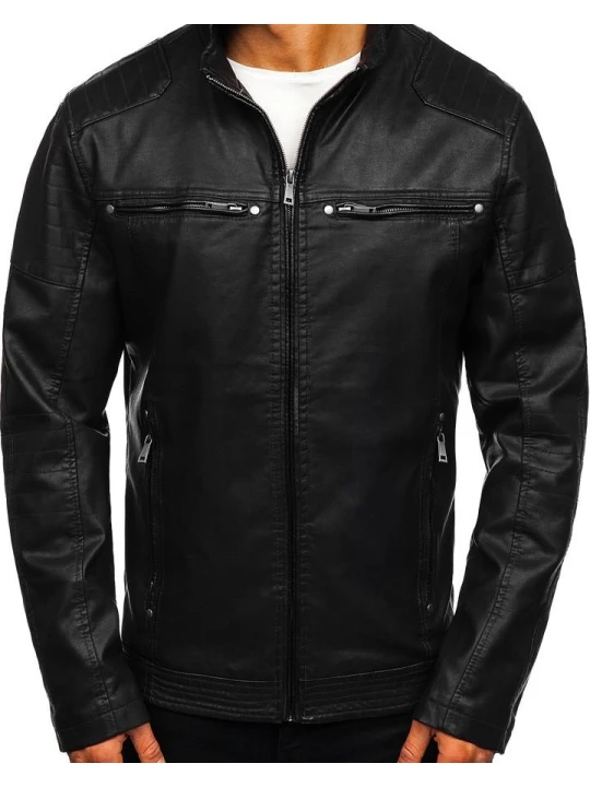 Men Elegant Wear Real Lambskin Black Leather Jacket