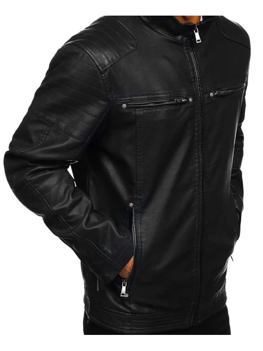 Men Elegant Wear Real Lambskin Black Leather Jacket