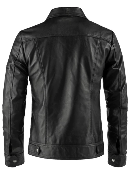 Men Impressive Style Real Lambskin Black Leather Jacket