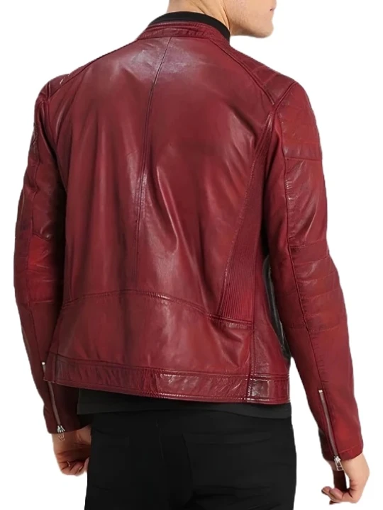 Biker Burgundy Leather Jacket