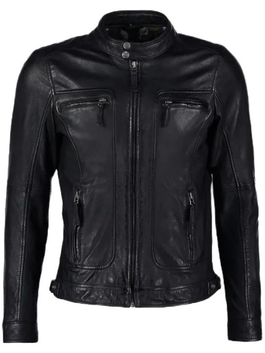 Full Sleeve Black Leather Biker Jacket