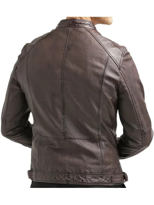 Full Sleeve Dark Brown Leather Jacket