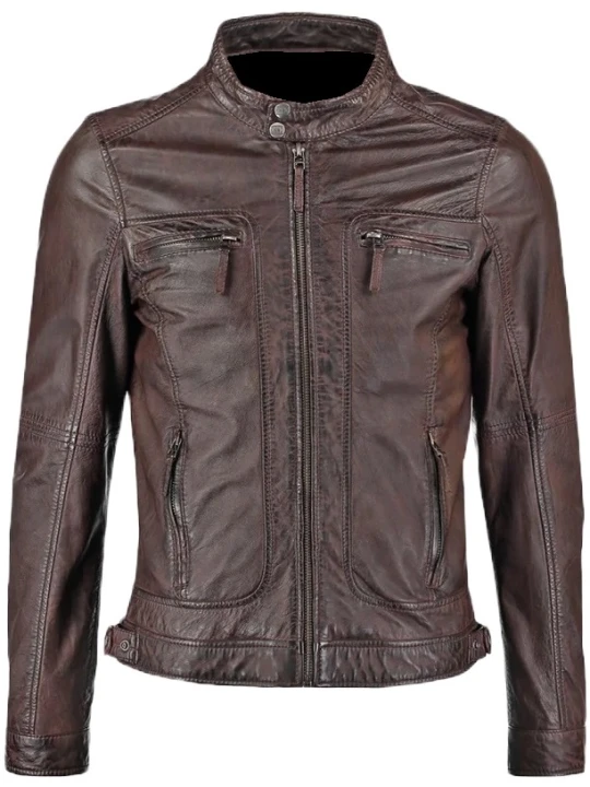 Full Sleeve Dark Brown Leather Jacket