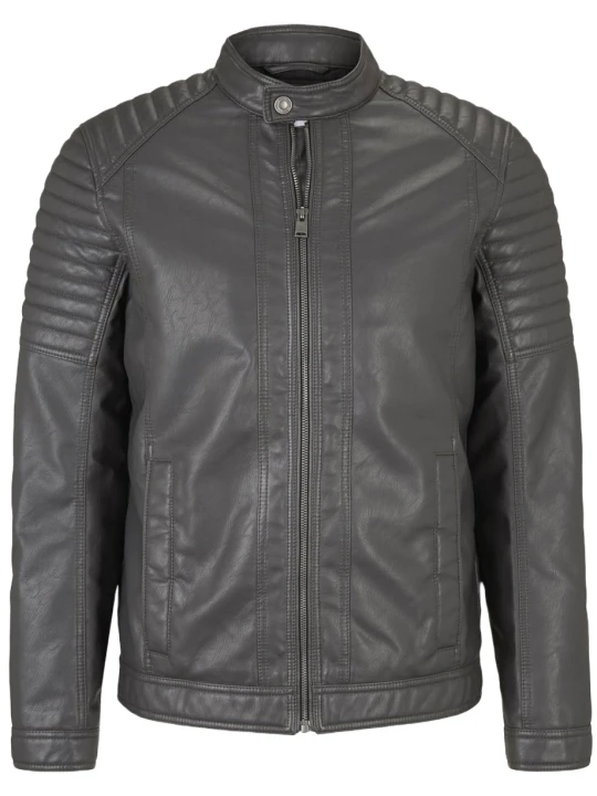 Men Quilted Shoulder Real Lambskin Grey Leather Motorcycle Jacket Men Quilted Shoulder Real Lambskin Grey Leather Motorcycle Jacket