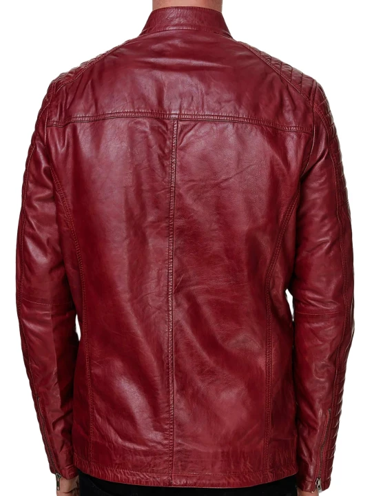 Motorcycle Leather Jacket  Red