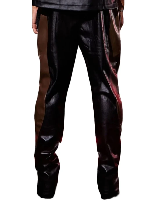 Black & Brown Track Leather Pants Black & Brown Track Leather Pants