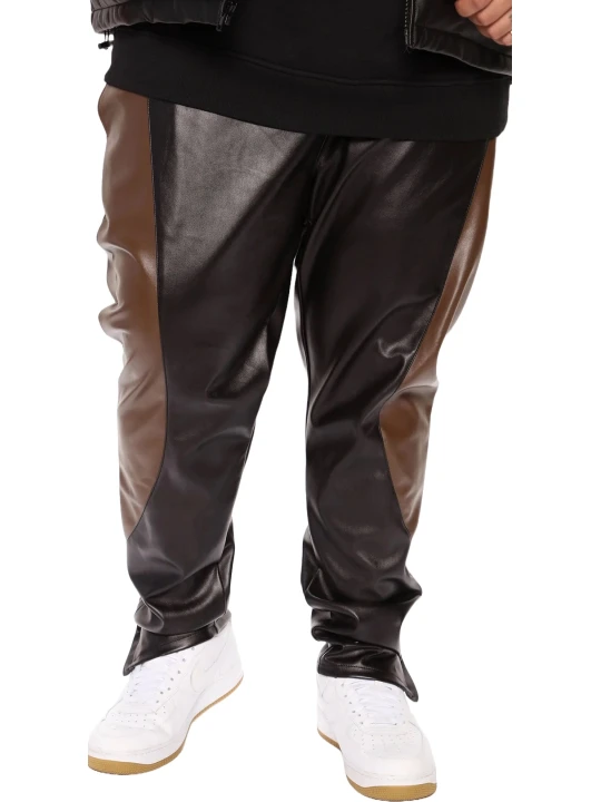 Black & Brown Track Leather Pants Black & Brown Track Leather Pants