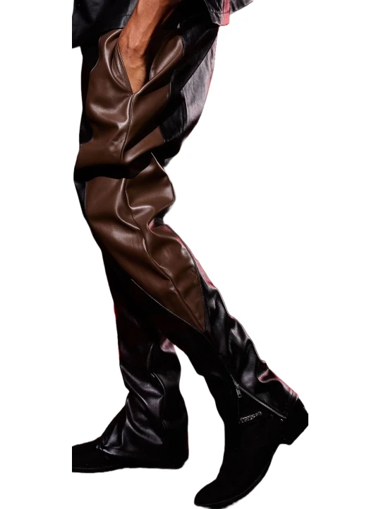 Black & Brown Track Leather Pants Black & Brown Track Leather Pants
