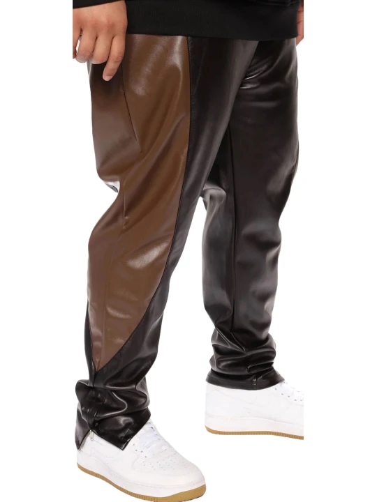 Black & Brown Track Leather Pants Black & Brown Track Leather Pants