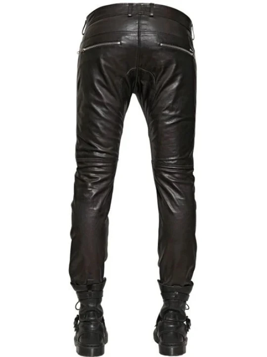 Black Leather Pant With Side Zip Black Leather Pant With Side Zip