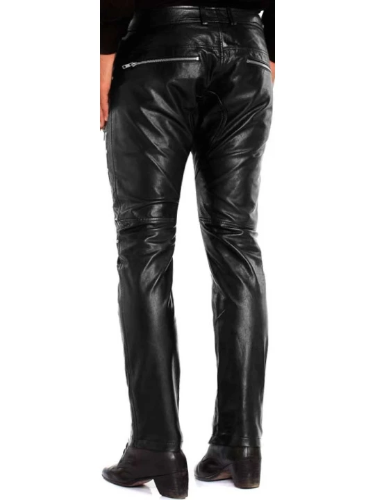 Black Leather Pant With Side Zip Black Leather Pant With Side Zip