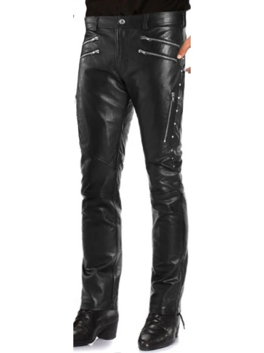 Black Leather Pant With Side Zip Black Leather Pant With Side Zip