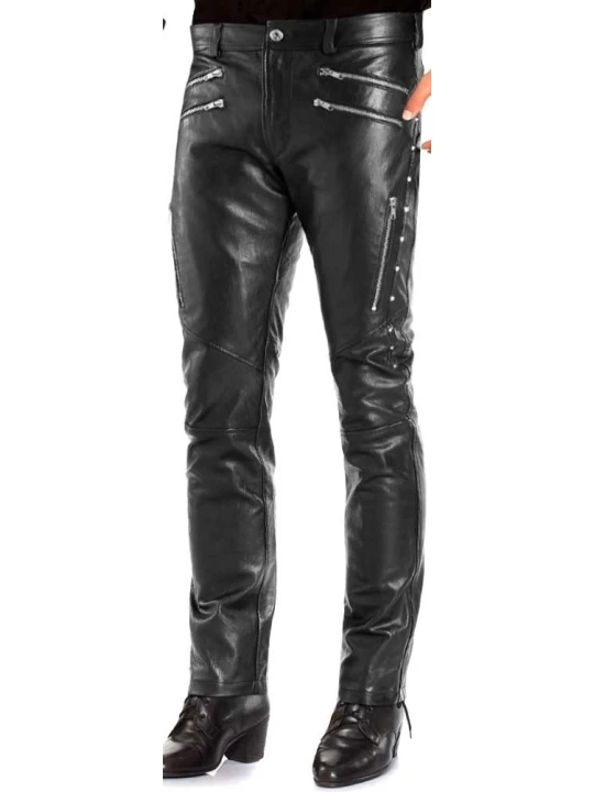 Black Leather Pant With Side Zip Black Leather Pant With Side Zip