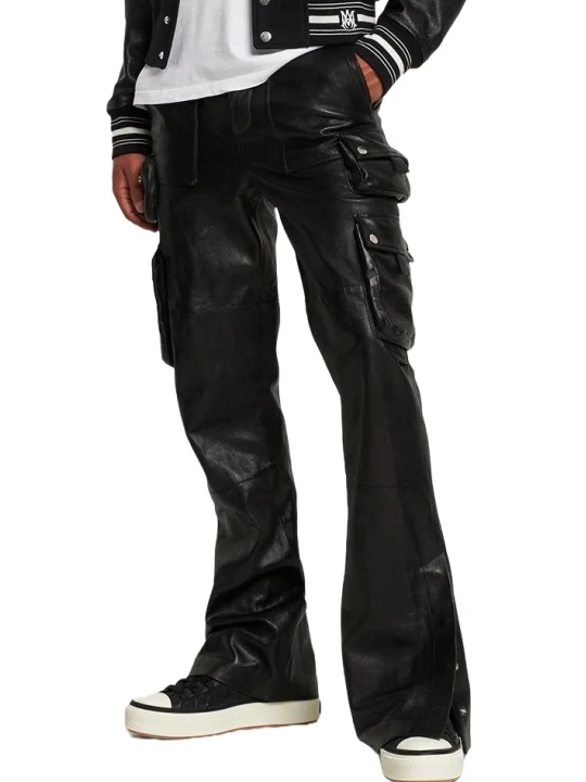 Black Sheepskin Leather Pants
