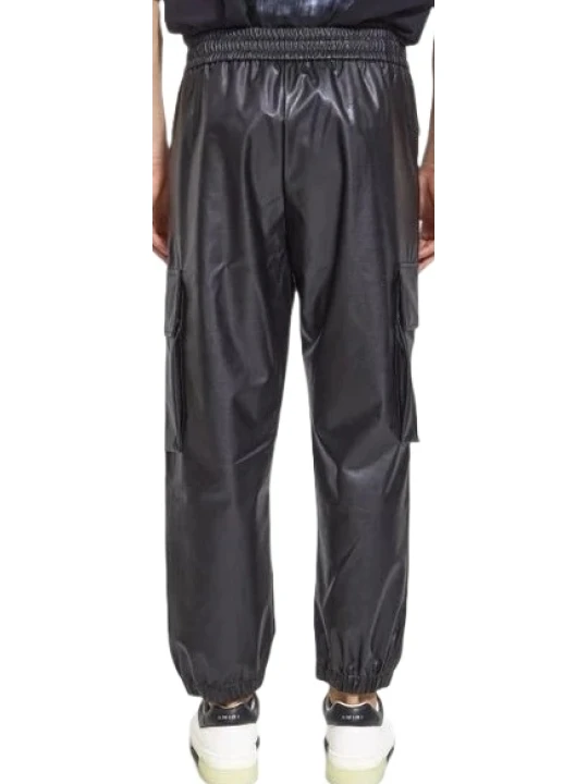 Jogger Style Black Leather Pant
