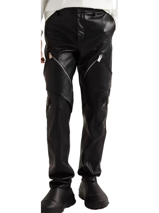 Men Custom Black Leather Pants