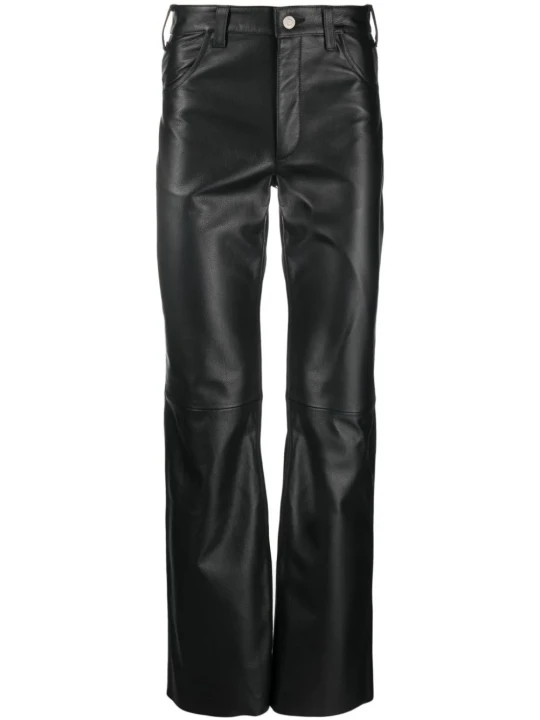Men Black Leather Pant