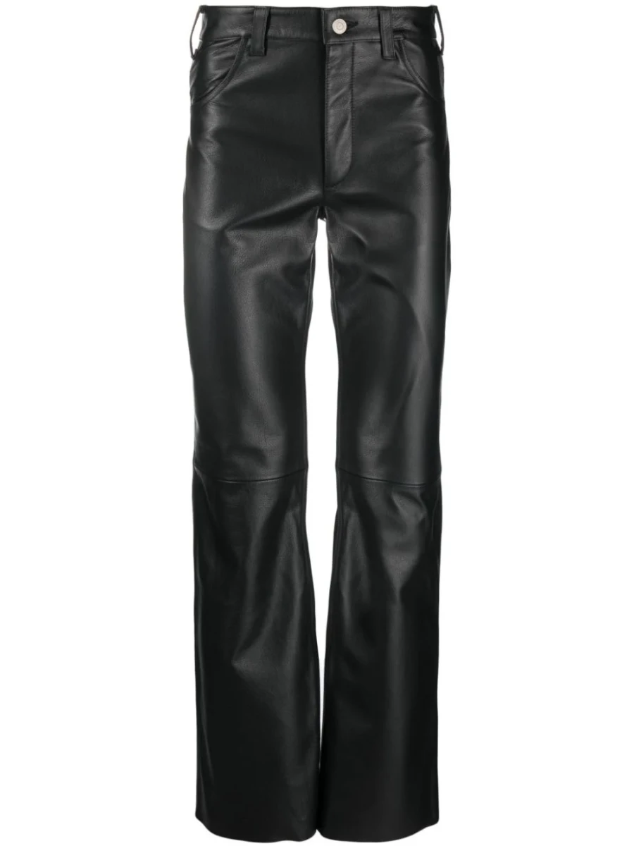 Men Black Leather Pant