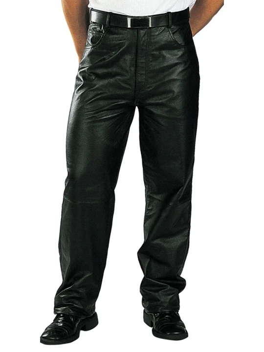 Relaxed Black Leather Fit Pants