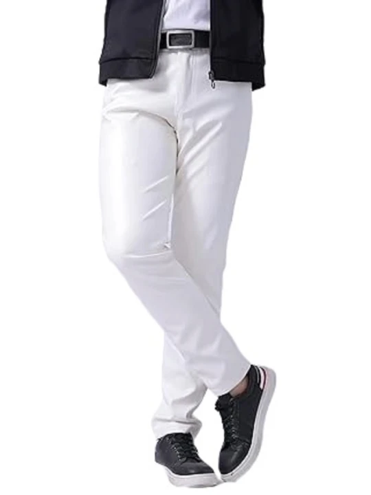 Relaxed Fit White Leather Pants