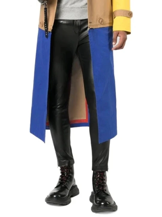 Tailored Fit Black Leather Pants