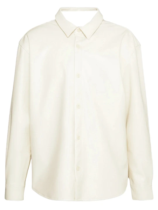 Kent Collar Cream Leather Shirt