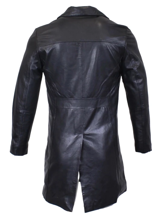 Short Black Leather Coat