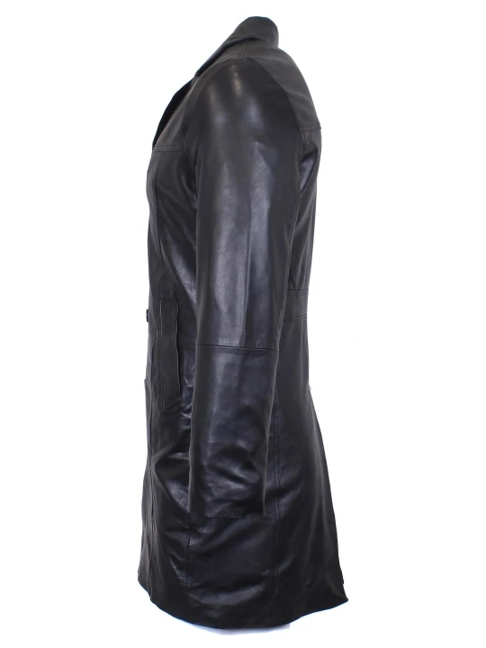 Short Black Leather Coat