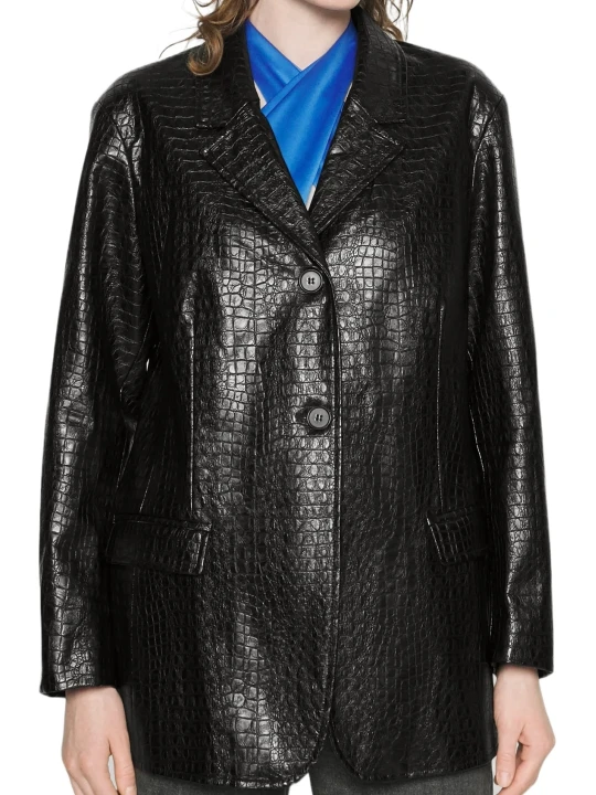 Black Leather Blazer