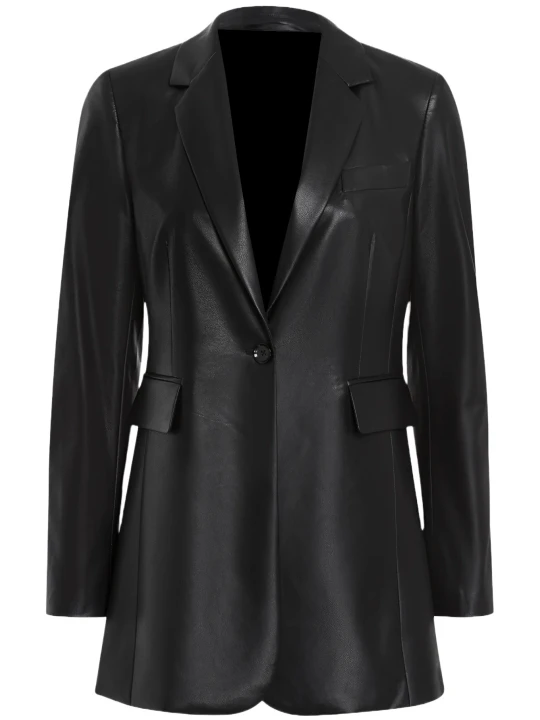 Black Long Leather Blazer