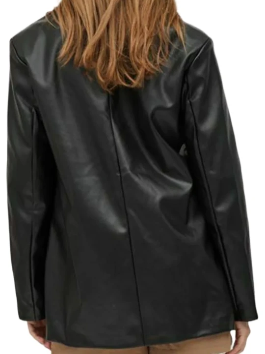 Black Leather Blazer Women