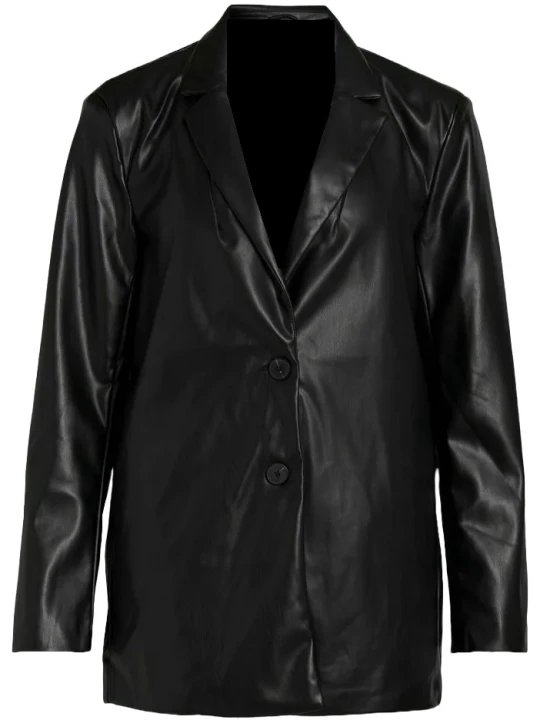 Black Leather Blazer Women