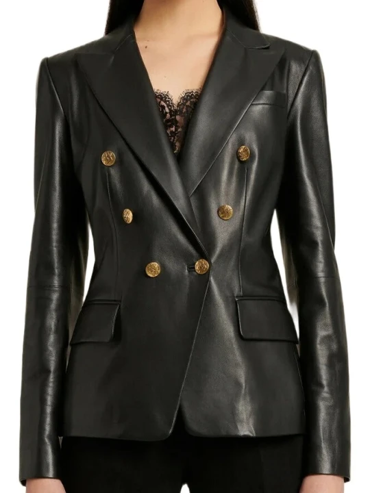 Black Soft Leather Blazer
