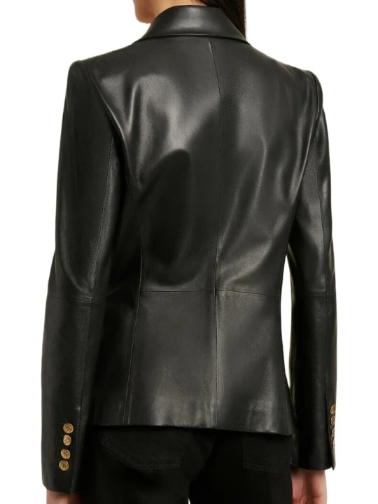 Black Soft Leather Blazer