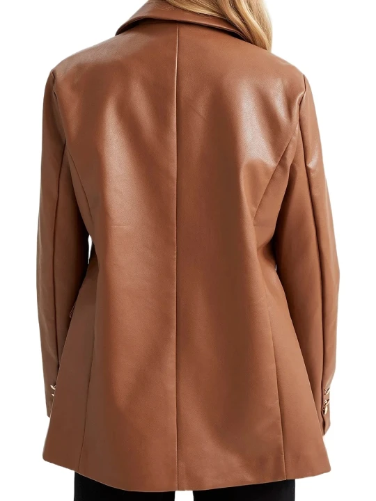 Brown Fit Real Leather Blazer Brown Fit Real Leather Blazer