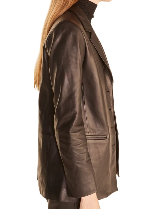 Brown Ladies Leather Blazer
