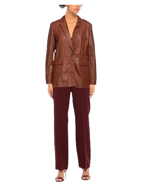 Brown Leather Blazer